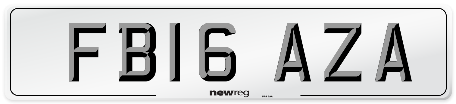 FB16 AZA Number Plate from New Reg